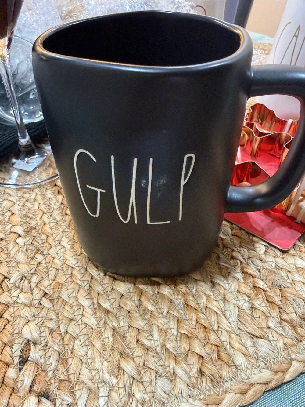 Rae Dunn Matte Black GULP Ceramic Mug